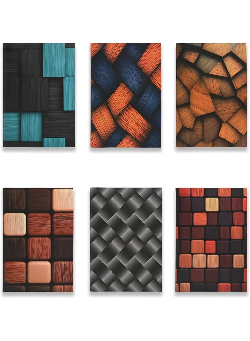 FIS Notebook, A5 Size (148x210mm), Soft Cover, Sewn Binding, 60 Sheets, Single Line, 70gsm Ivory Paper, Pack of 6 Assorted Design Covers, Essentials for School, Home & Office - FSNBSCA5SW/6 - Image 1